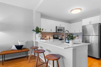 Breakfast bar at the amelia apartments in quincy, ma